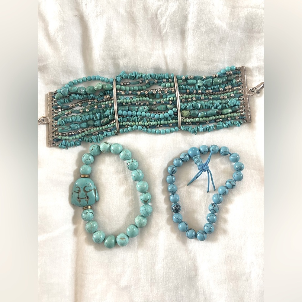 Three Turquoise Bracelets.